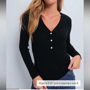 Tuckernuck Black Hendrix Henley Top size small